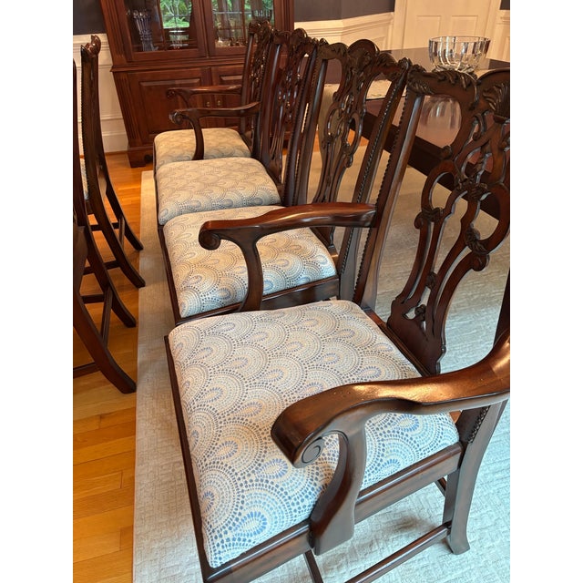 Late 20th Century Maitland-Smith Carved Mahogany Chippendale Dining Chairs - Set of 6 For Sale - Image 16 of 18