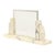 Large Art Deco style photo frame made of marble, featuring the original glass frame with a mirrored border; an authentic...