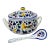 Vintage Fima Deruta Italy Hand-Painted Arabesco Bird Soup Tureen & Ladle Set For Sale