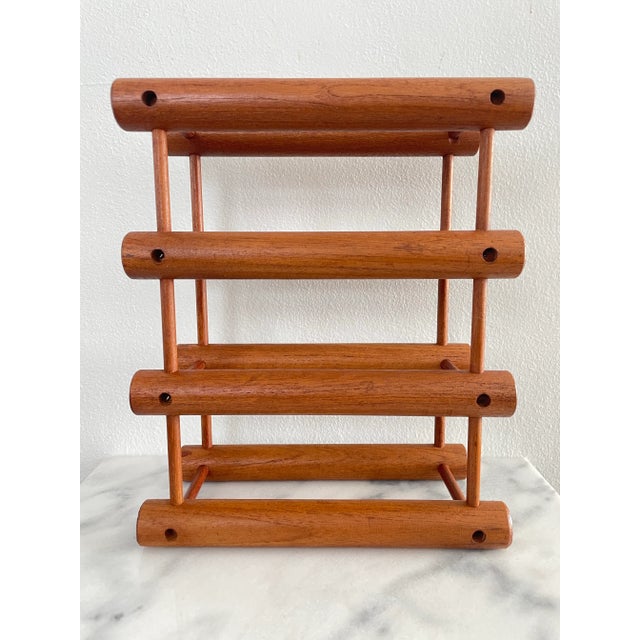 Mid-Century Modern Mid 20th Century Nissen Langaa Danish Teak Modular Wine Rack 4-6 Bottles, Denmark For Sale - Image 3 of 9