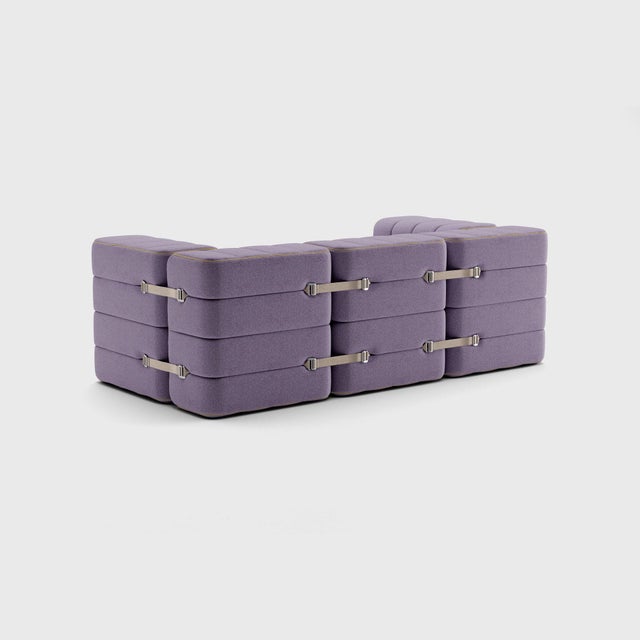 Contemporary Curt Modular Set - Flexible 2-Seater with Armrests - Dama - 0039 (Lilac) by Ambivalenz, Set of 7 For Sale - Image 3 of 5
