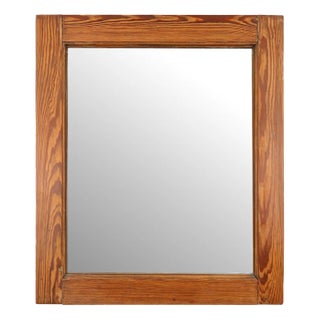 French Mirror with Warm Pine Wood Frame, 1900s For Sale