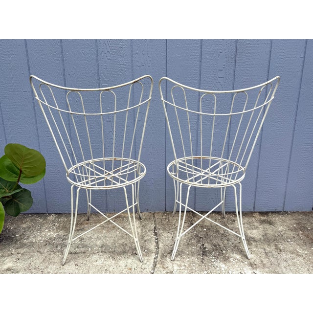 Metal 1960s Wire Patio Garden Chairs - A Pair For Sale - Image 7 of 7