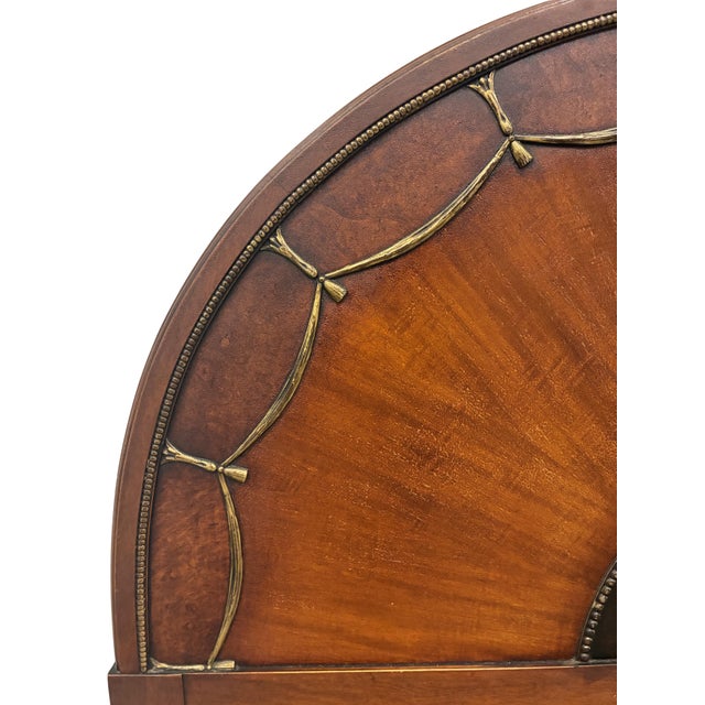 Wood Antique Neoclassical Mahogany Twin Bed Frame With Hand-Painted Classical Medallions & Gilt Decoration For Sale - Image 7 of 10