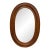 Vintage Primitive Oval Beveled Wood Wall Mirror For Sale