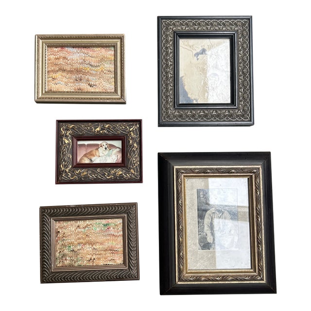 Vintage Collection of Five Miniature Picture Frames- Set of Five For Sale