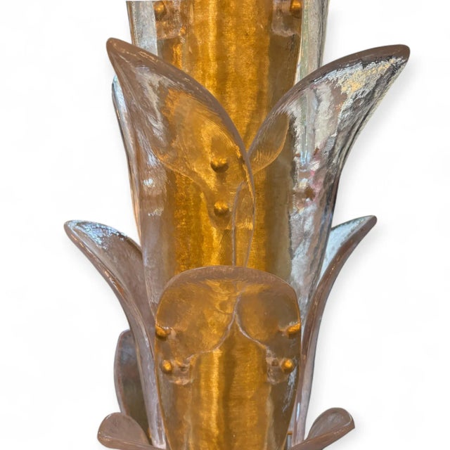 Clear Murano Glass Palm Floor Lamp, 1980s For Sale - Image 4 of 7