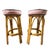 This beautifully restored 1950s single-strand "Arched" Rattan bar stool with padded blue cotton-covered seat. The stool...
