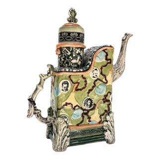 Ron Carlson, "Green Large Teapot With Faces and Elephant Spout" 2026 For Sale
