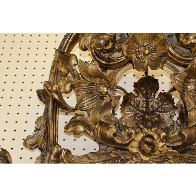 Large Mid 19th Century Gold Gilt American Philadelphia Floral Wall Mirror For Sale - Image 18 of 18