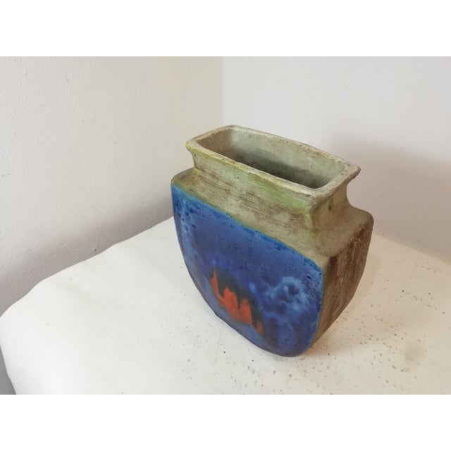 Beautiful double-fired ceramic vase by Guido Gambone. Original vintage production. Different colors on the sides, but...