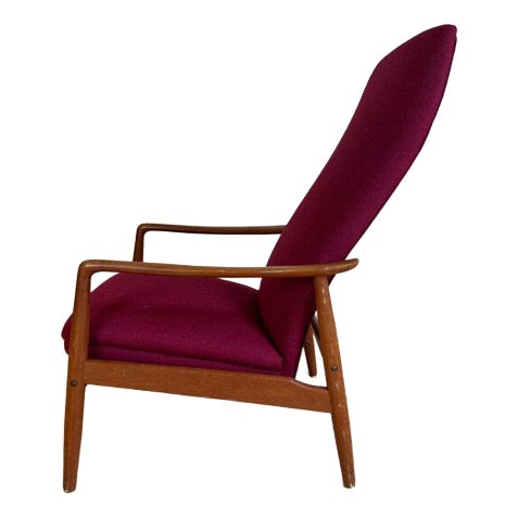 Vintage Reclining Armchair by Alf Svensson, Sweden, 1960s For Sale