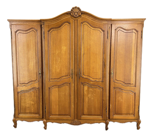 Vintage French Louis XVI Style Wardrobe in Oak