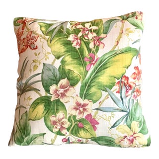 3 Pcs in Stock- 24” Large Tropical Hawaiian Orchid Design in and Outdoors Pillow by Australian Company Thread Candy For Sale