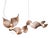 Dune 6 Curve Chandelier with Shades in Copper Metallic Tone by Daniel Becker for Moss Objects For Sale