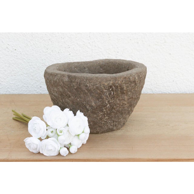 Stone Large Stone Apothecary Mortar Bowl For Sale - Image 7 of 7