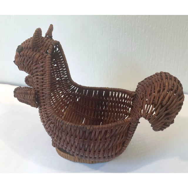 Vintage Wicker Squirrel Shaped Basket For Sale In Dallas - Image 6 of 8