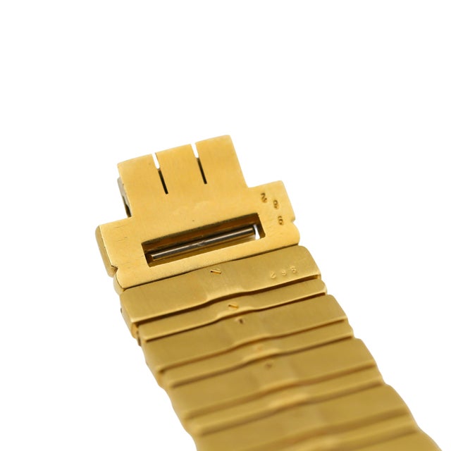Vintage Piaget Polo 7131 C 701 18k Gold Integral Bracelet Watch For Sale - Image 9 of 14