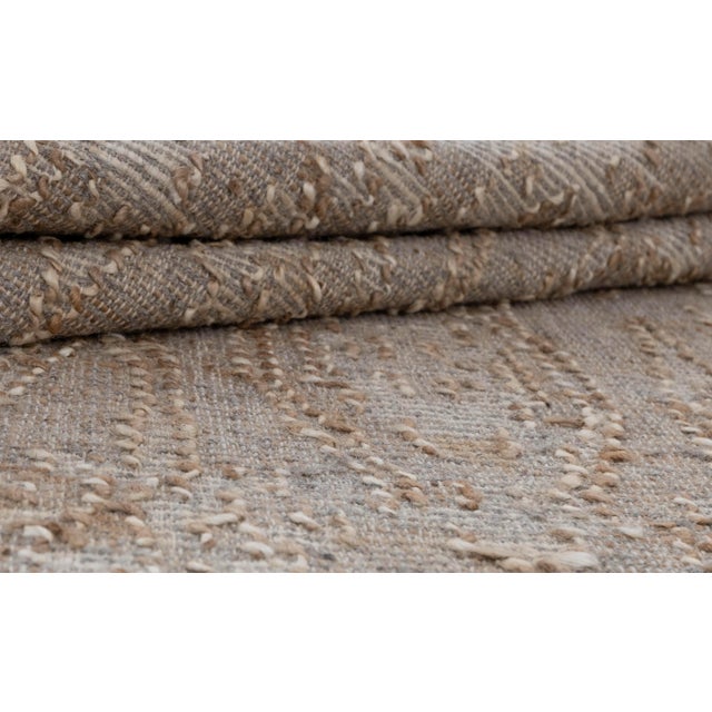 Contemporary Grey White Jute Flatweave Scandinavian Hand Woven Rug 5x8 Ft. For Sale - Image 3 of 13