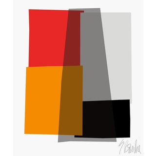 Red and Caramel Collage Fine Art Print 16" X 20" by Liz Roache For Sale