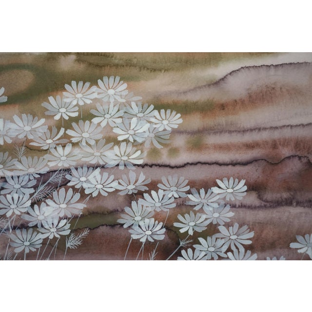 Japanese Futuristic Landscape -- Cosmos Flowers and Orb by T. Yokozawa For Sale - Image 3 of 5