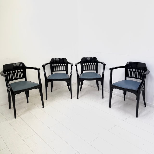 Antique Vienna Secession No. 714 Armchairs by Gustav Siegel for Jacob & Josef Kohn, 1890s, Set of 4 For Sale - Image 14 of 18