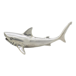 Vintage Italian Handmade Genuine Silver Large Shark Figurine Sculpture, Made in Tuscany (Arezzo)