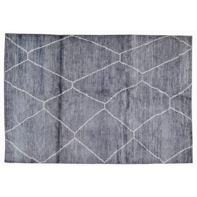 2010s Moroccan Hand Knotted Beni Ourain Rug With Natural Colors and Soft Texture,6'8"x10' For Sale - Image 5 of 5