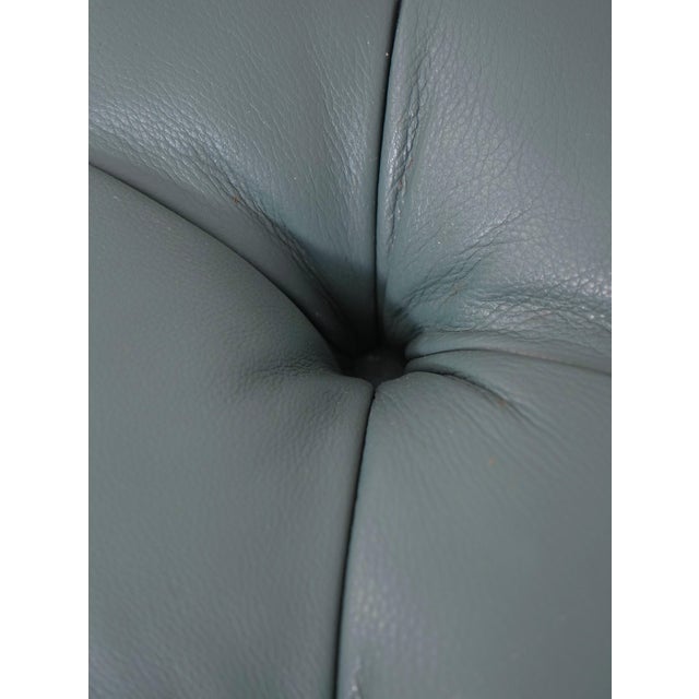 Henredon Mahogany Large Tufted Leather Ottoman For Sale - Image 9 of 14