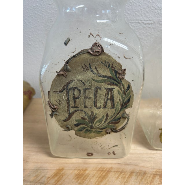 Antique Murano Glass Pharmacy / Apothecary Canisters, a Pair For Sale - Image 10 of 12