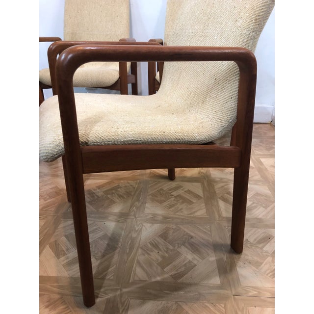 Wood Set of Four 1970s Dyrlund Teak High Back Arm Chairs For Sale - Image 7 of 13