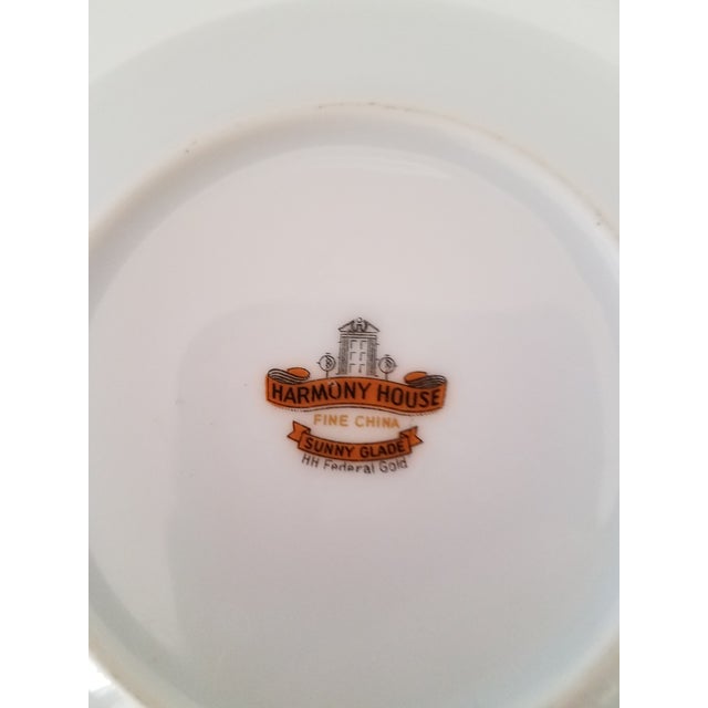 Harmony House Japanese Harmony House China Federal Gold Platinum Trim Sunny Glade Pattern Coffee Set - 11 Pieces For Sale - Image 4 of 7