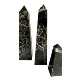Marble Obelisk Paper Weight Bookends - Set of 3 For Sale