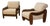 Brutalist Armchairs in Wood and Ecru Bouclé, 1970s, Set of 2 For Sale