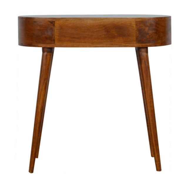 Chestnut Chestnut-Finish Mango Wood Curved Console Table For Sale - Image 8 of 8