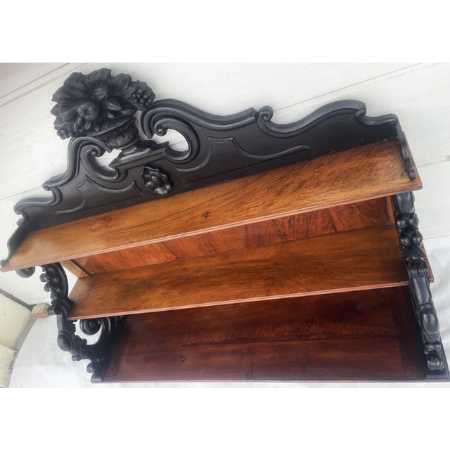 19th Century Neo-Renaissance Monumental Shelf for Hanging in Walnut For Sale - Image 13 of 18