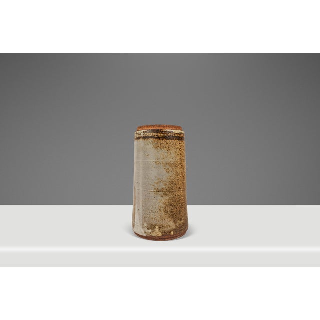 1970s Large Mid-Century Japanese Modern Stoneware Studio Pottery Glazed Vase / Vessel, Japan, C. 1970s For Sale - Image 5 of 15
