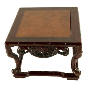 Vintage Chinese Rosewood Stand With Burl Top