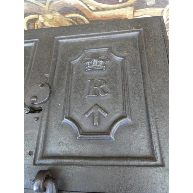 19th Century Antique Victorian Cast Iron Military Revenue Chest, 1860 For Sale - Image 5 of 17
