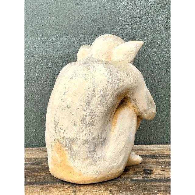 Vintage Plaster Crouching Gargoyle Figure For Sale - Image 9 of 12