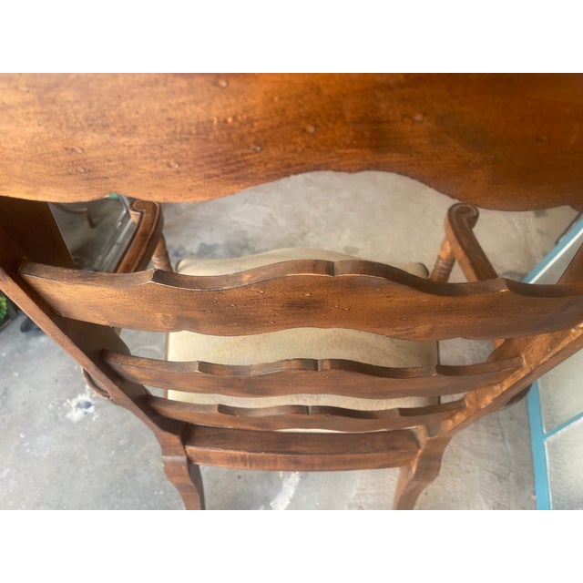 1980s Pair of French Country Dining Room Arm Chairs For Sale - Image 15 of 17