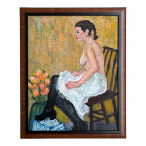 Circa 1960 Post-Impressionist Untitled Nude, Oil-on-Canvas, Helen Director (American, 1919-2006) — Framed