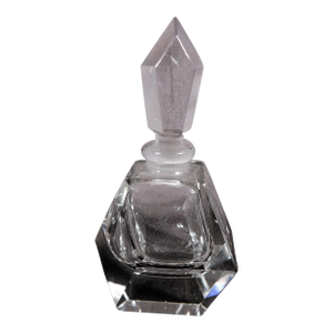 1980s Small Cut Crystal Perfume Bottle