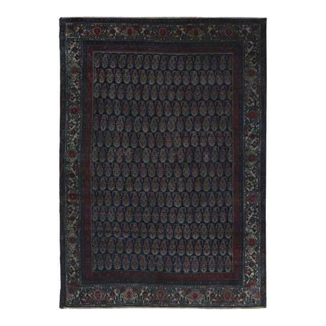 1900s Blue Antique Oriental Rug For Sale