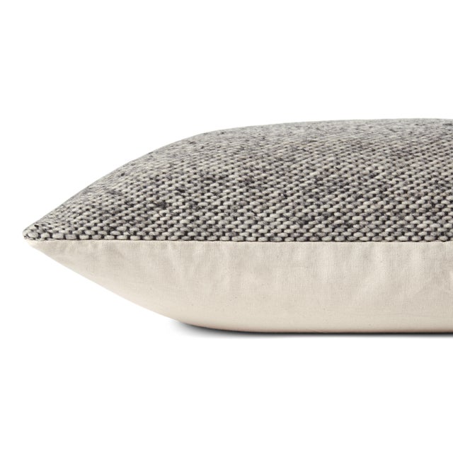 Contemporary Amber Lewis x Loloi Claudette Charcoal / Grey 22'' x 22'' Cover with Down Pillow For Sale - Image 3 of 3