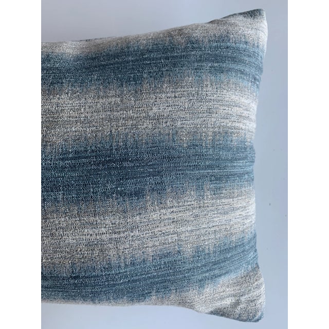 FirmaMenta Italian Blue and Natural Linen Striped Lumbar Pillow For Sale - Image 4 of 6