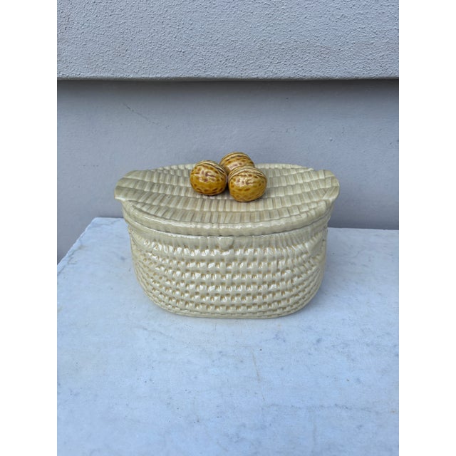 Rustic Mid-Century French Majolica Walnuts Tureen For Sale - Image 3 of 6