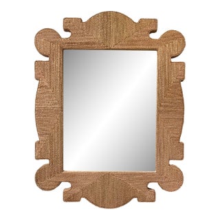 Arteriors Organic Modern Abaca Wrapped Mowgli Wall Mirror For Sale