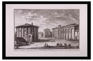 Giuseppe Vasi, Anticaglie Preso Il Ponte Palatino, Etching, Late 18th Century