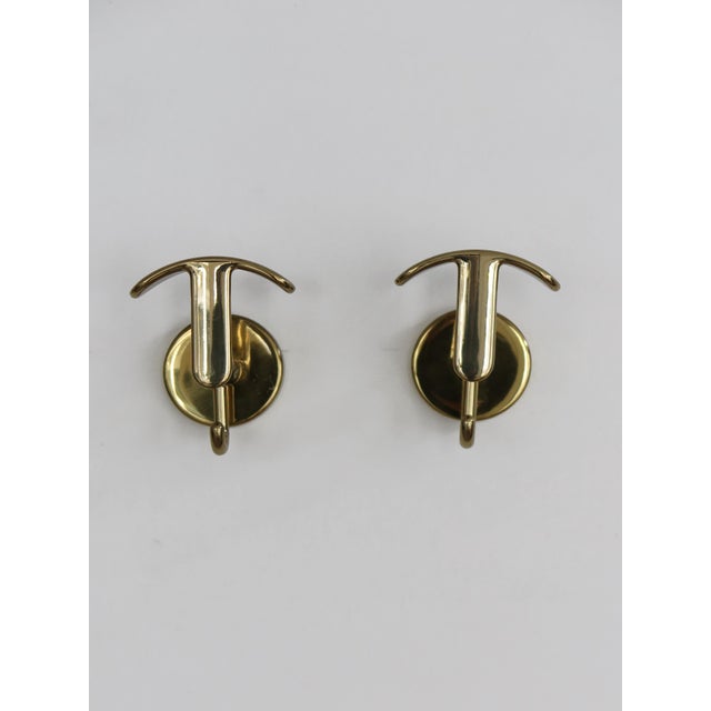 Gold Brass Coat Hangers, Italy, 1970s, Set of 7 For Sale - Image 8 of 11